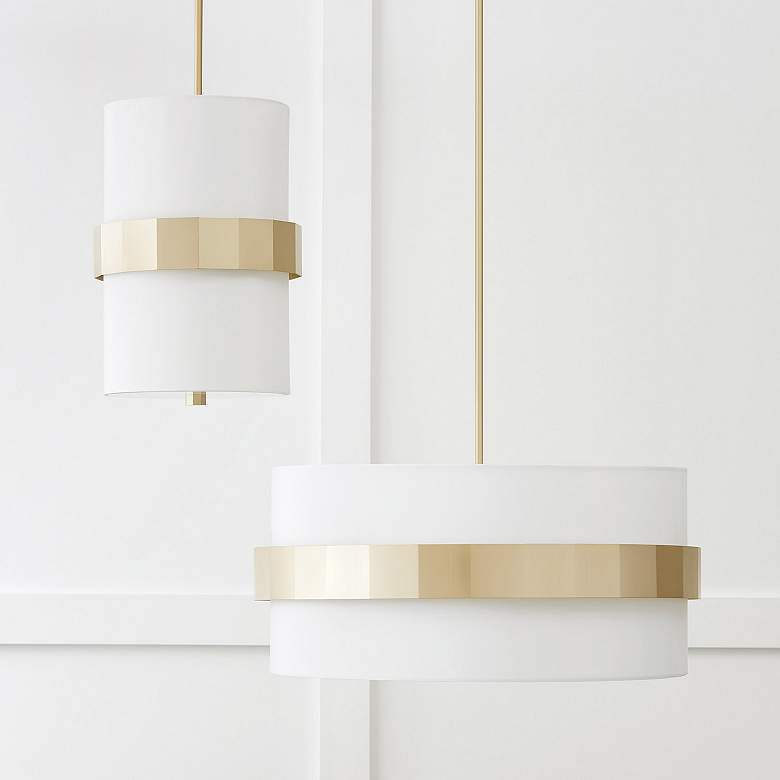 Image 3 Capital Lighting Sutton 26" Wide Modern Soft Gold Drum Pendant Light more views