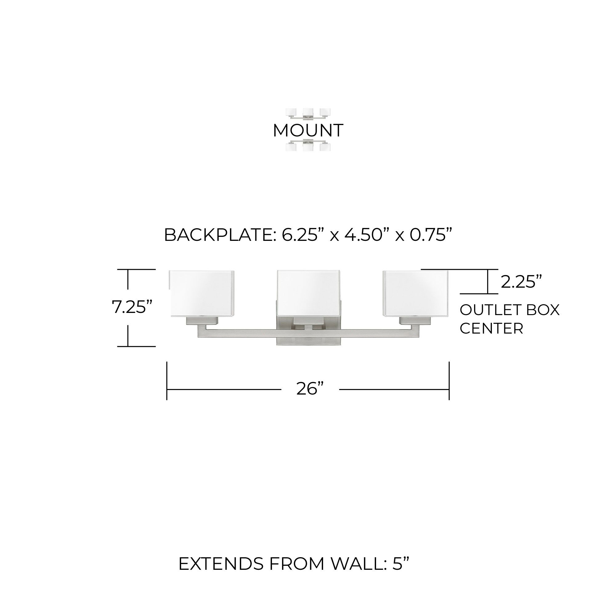 Image 2 Capital Lighting Tahoe 3 Light Vanity Brushed Nickel more views