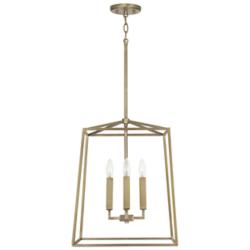 Capital Lighting Thea 16" Wide 4-Light Aged Brass Lantern Pendant