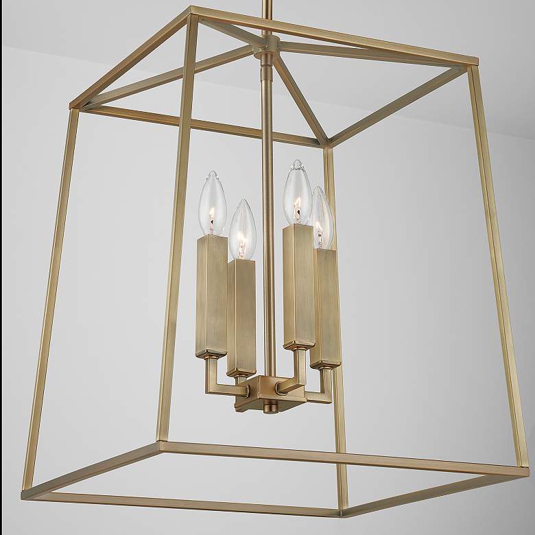 Image 3 Capital Lighting Thea 16" Wide 4-Light Aged Brass Lantern Pendant more views