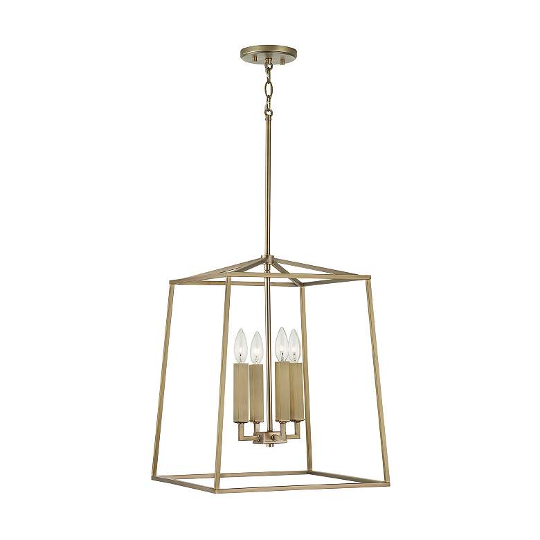 Image 4 Capital Lighting Thea 16" Wide 4-Light Aged Brass Lantern Pendant more views