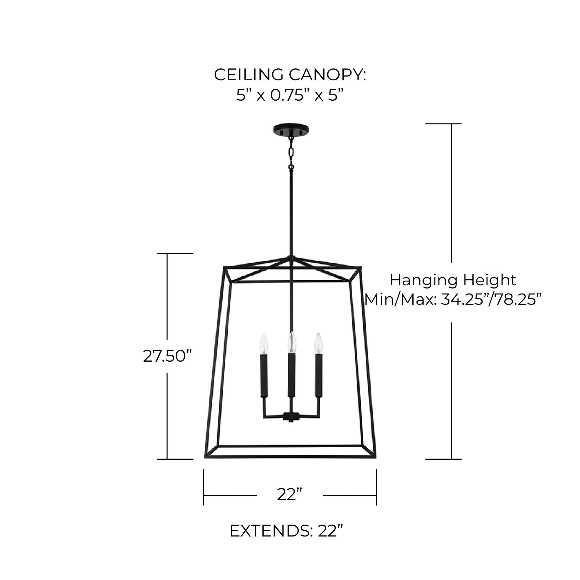 Image 7 Capital Lighting Thea 4 Light Foyer 22" Matte Black more views