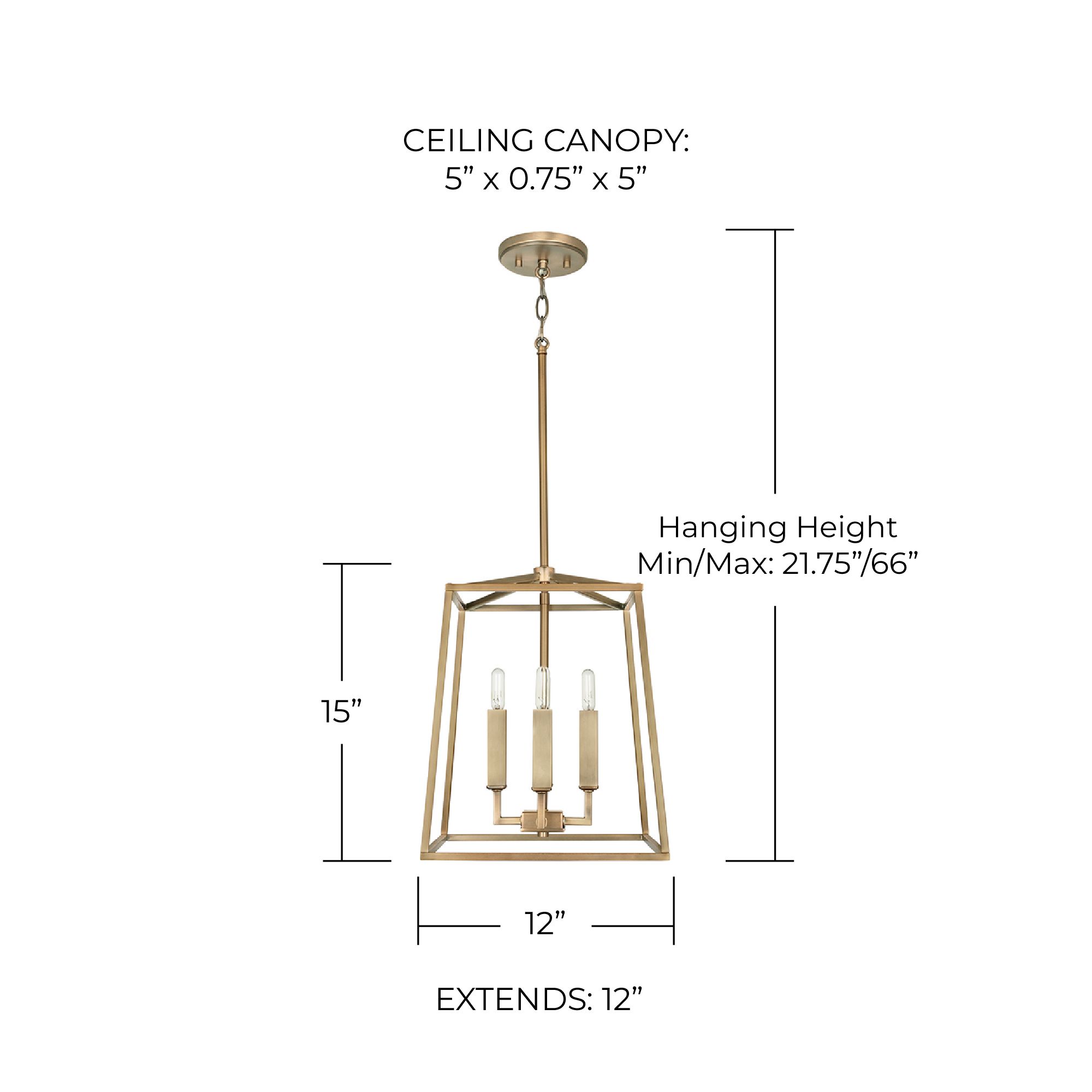 Capital Lighting- Thea 4-Light Lantern Foyer- 12" Aged Brass Image 6