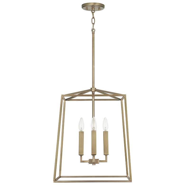 Image 1 Capital Lighting- Thea 4-Light Lantern Foyer- 16" Aged Brass
