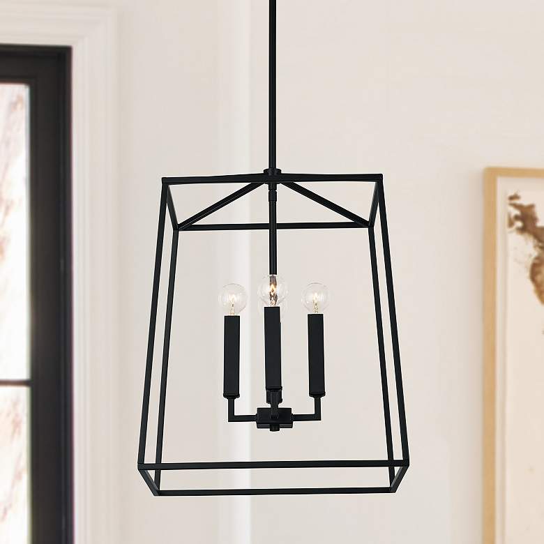 Image 1 Capital Lighting- Thea 4-Light Lantern Foyer- 16 inch Matte Black