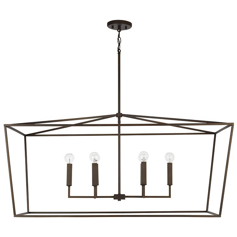 Image 1 Capital Lighting Thea 6 Light Dual Lantern Island Chandelier Bronze