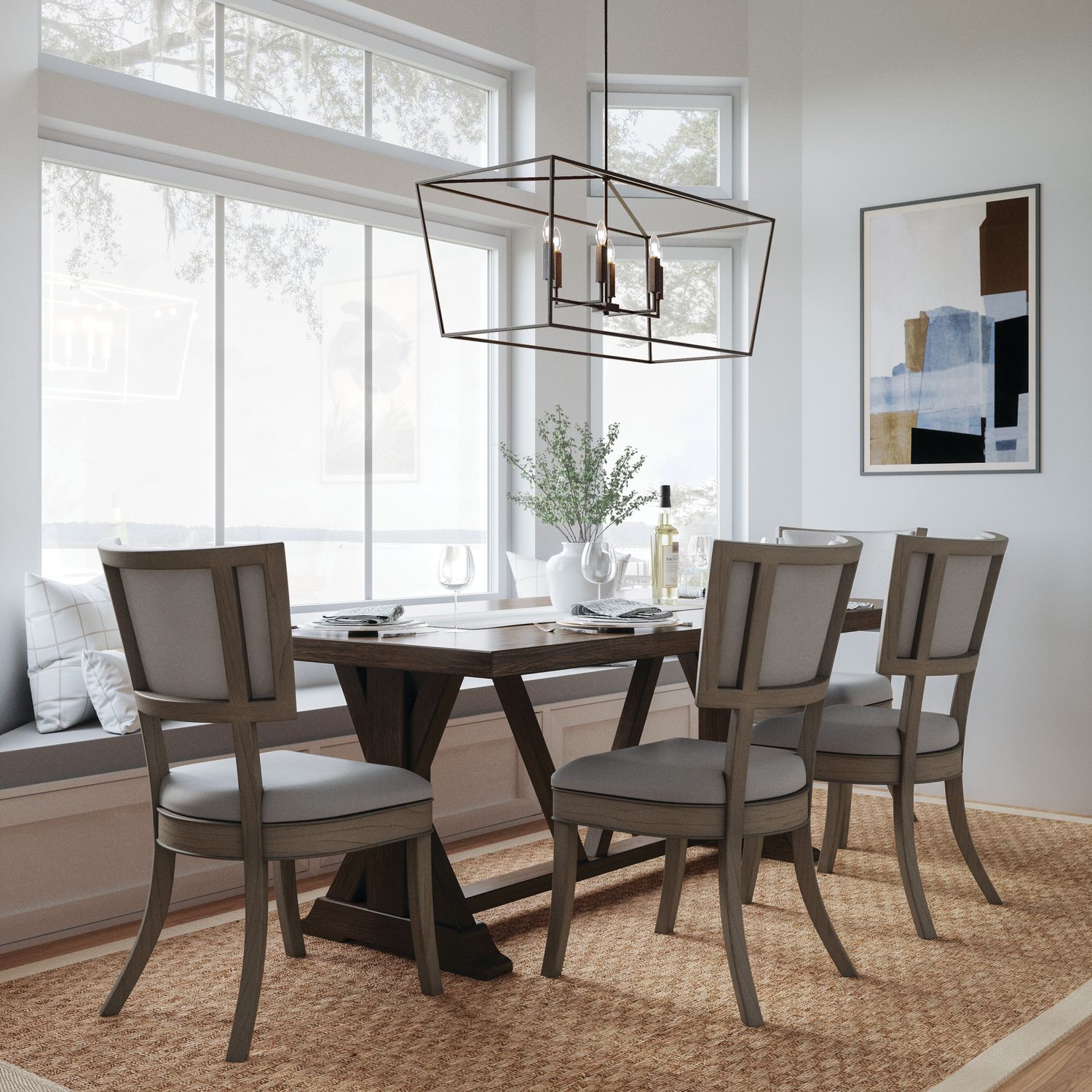 Capital Lighting Thea 6 Light Dual Lantern Island Chandelier Bronze