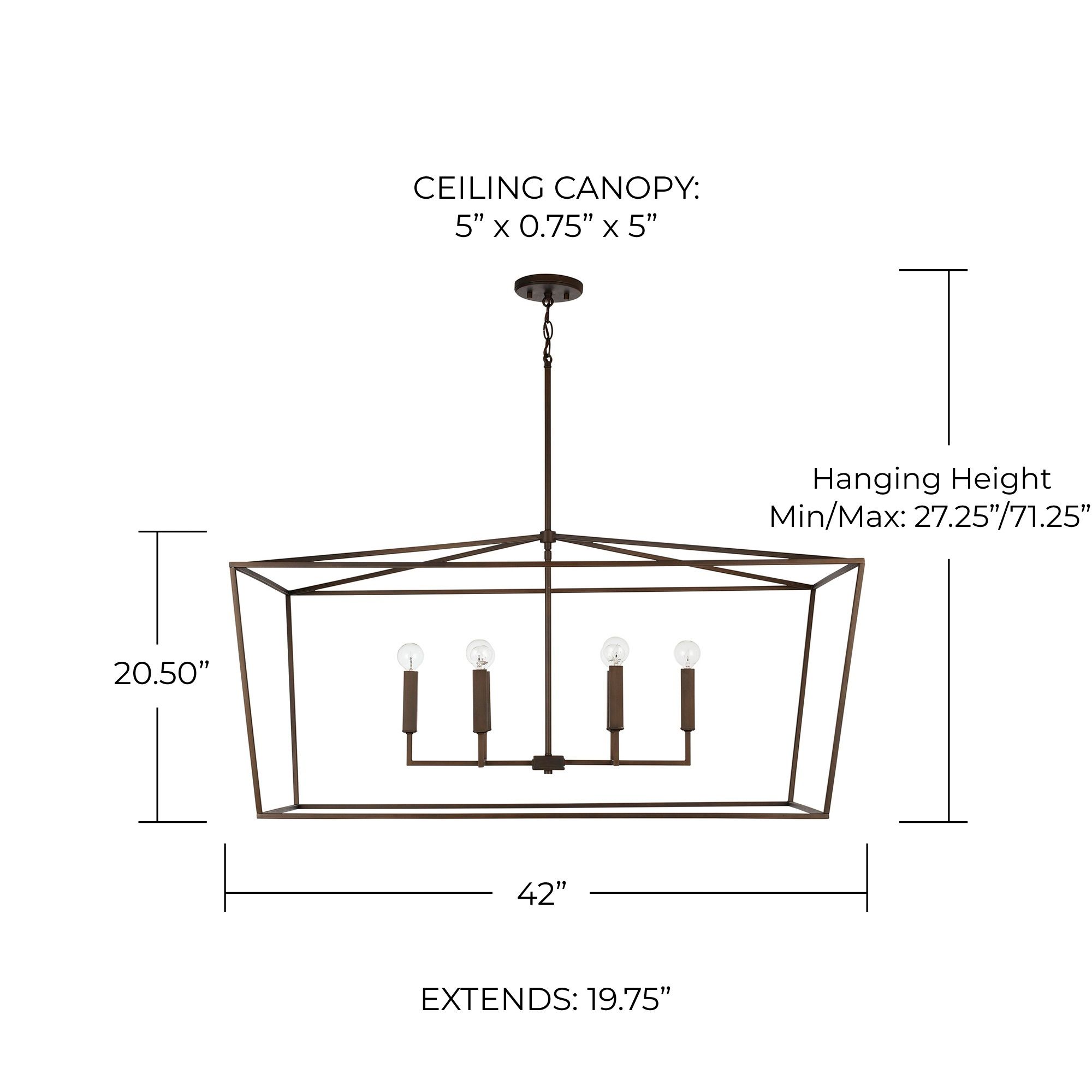 Image 7 Capital Lighting Thea 6 Light Linear Chandelier 42" Oil Rubbed Bronze more views