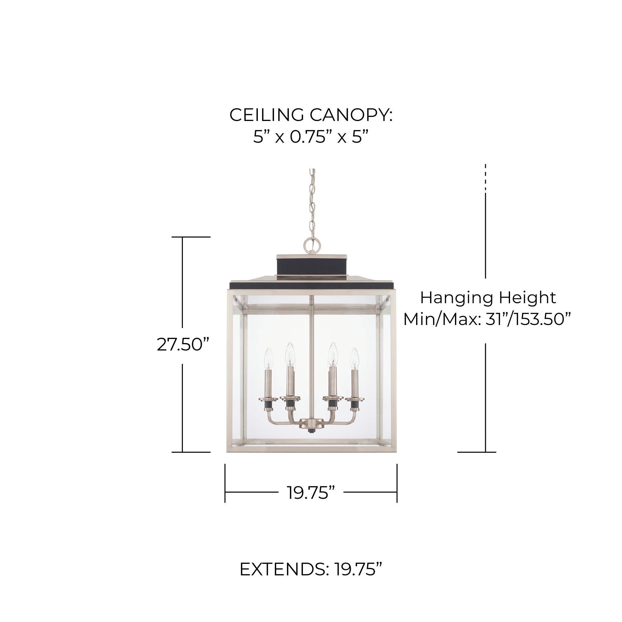 Image 2 Capital Lighting Tux 6 Light Foyer Black Tie more views