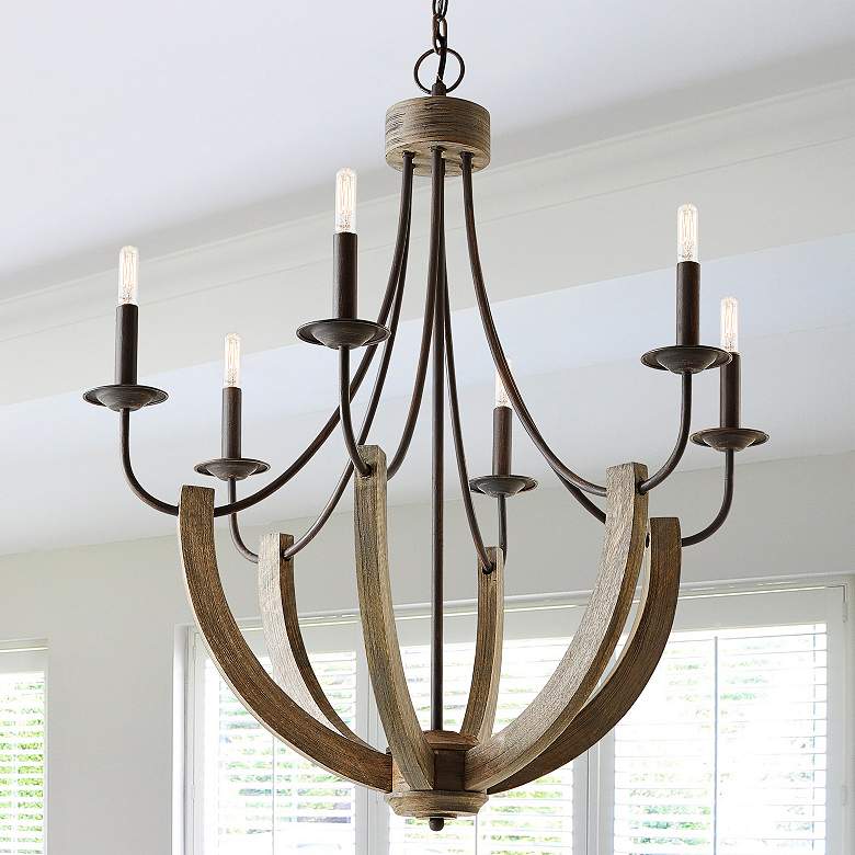 Image 1 Capital Lighting Tybee 6 Light Chandelier Nordic Grey