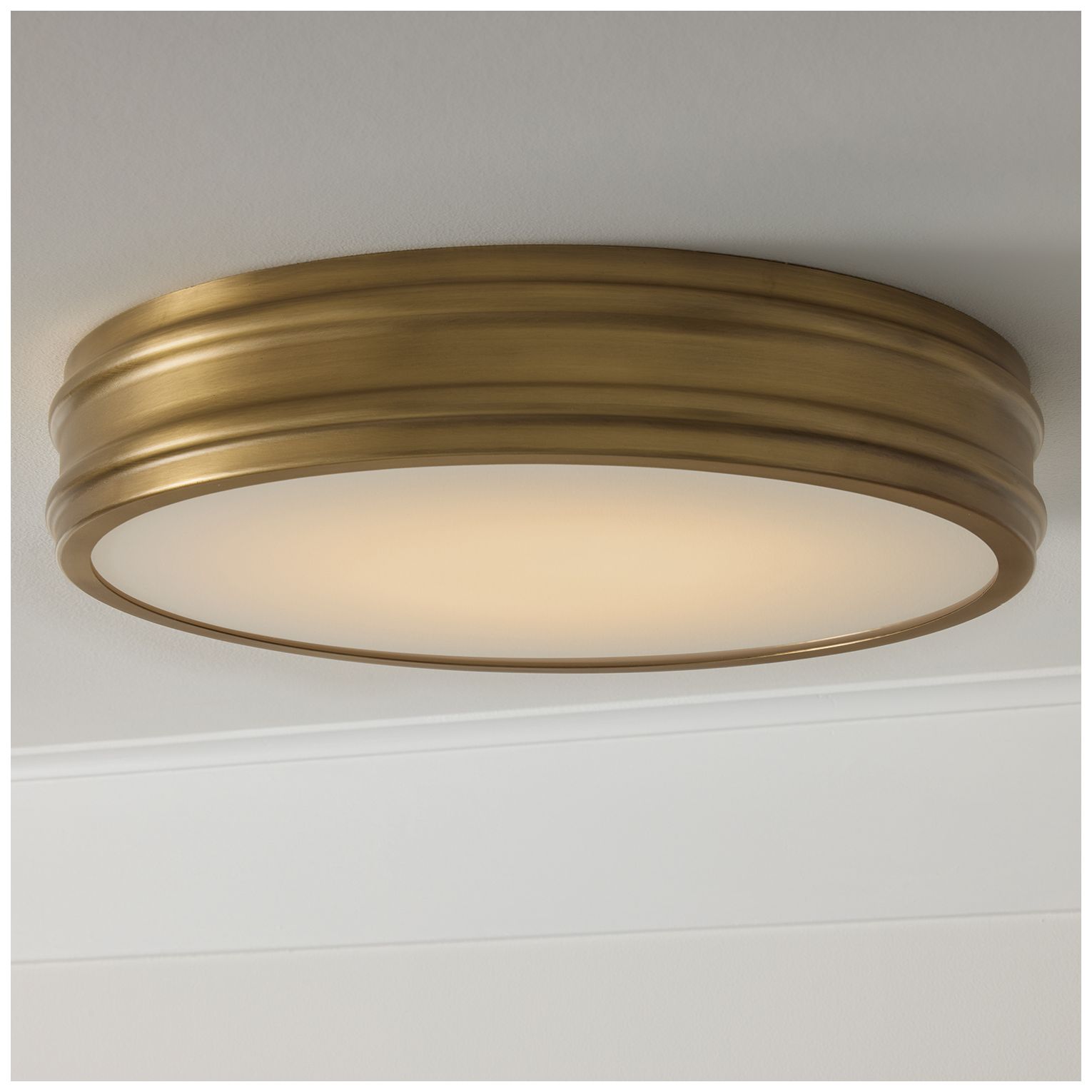 Image 4 Capital Lighting Vale 1 Light Flush 16" Aged Brass more views