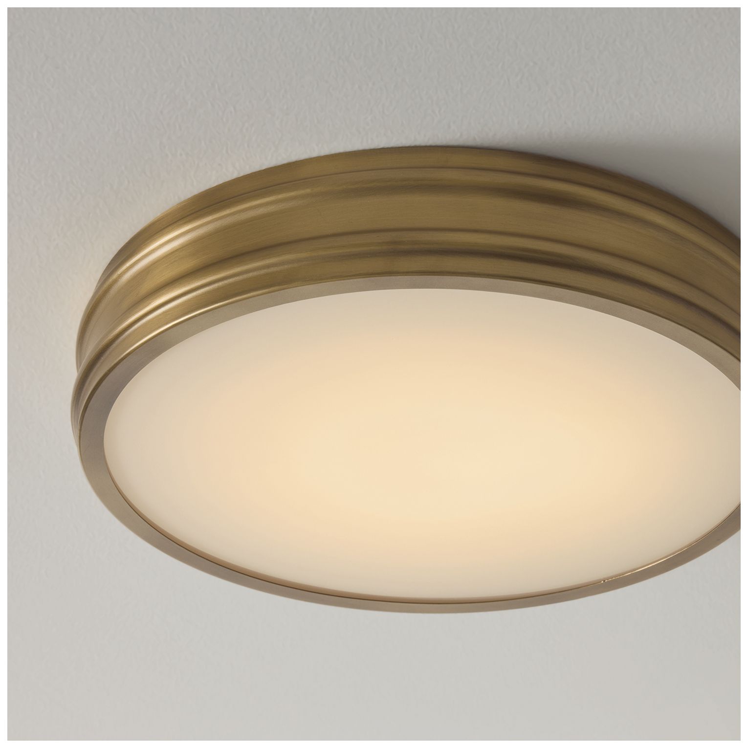 Image 5 Capital Lighting Vale 1 Light Flush 16" Aged Brass more views