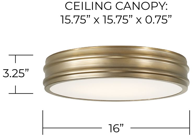 Image 7 Capital Lighting Vale 1 Light Flush 16" Aged Brass more views