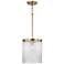 Capital Lighting Vaughn 10" Aged Brass Textured Glass Mini-Pendant