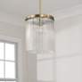 1_Capital Lighting Vaughn 10" Aged Brass Textured Glass Mini-Pendant