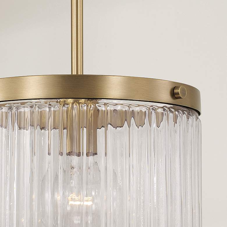Image 3 Capital Lighting Vaughn 10" Aged Brass Textured Glass Mini-Pendant more views