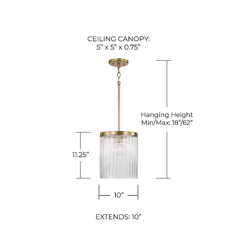 Image 4 Capital Lighting Vaughn 10" Aged Brass Textured Glass Mini-Pendant more views