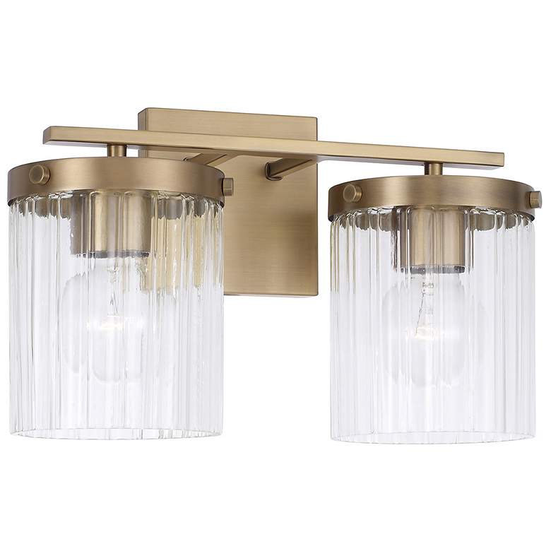 Image 2 Capital Lighting Vaughn 2 Light Vanity 14.5" Aged Brass