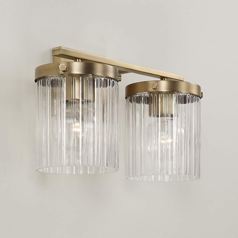 Image 7 Capital Lighting Vaughn 2 Light Vanity 14.5" Aged Brass more views