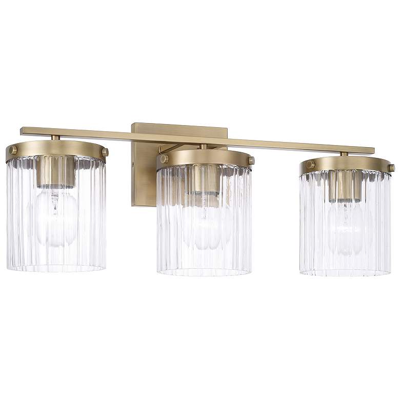 Image 1 Capital Lighting Vaughn 3 Light Vanity 23.25" Aged Brass