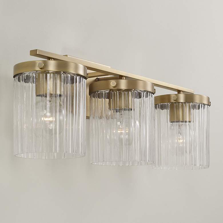 Image 1 Capital Lighting Vaughn 3 Light Vanity 23.25" Aged Brass