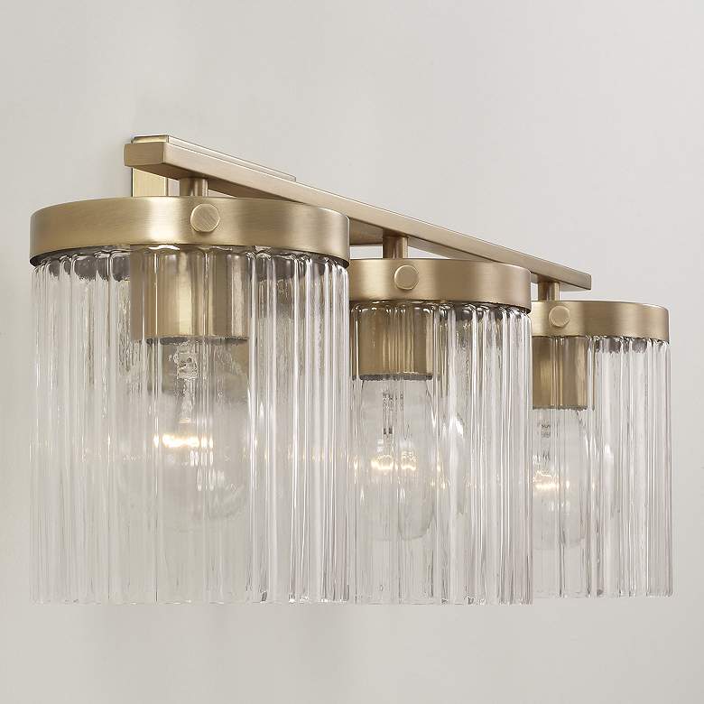 Image 3 Capital Lighting Vaughn 3 Light Vanity 23.25" Aged Brass more views