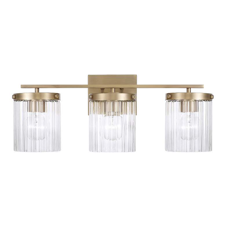 Image 4 Capital Lighting Vaughn 3 Light Vanity 23.25" Aged Brass more views