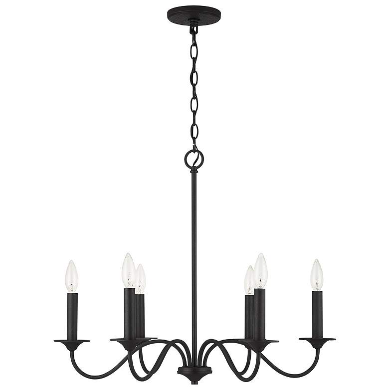 Image 2 Capital Lighting Vincent 26" Wide 6-Light Black Iron Chandelier