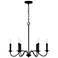 Capital Lighting Vincent 26" Wide 6-Light Black Iron Chandelier