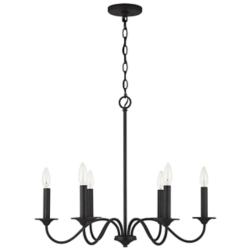 Capital Lighting Vincent 26" Wide 6-Light Black Iron Chandelier