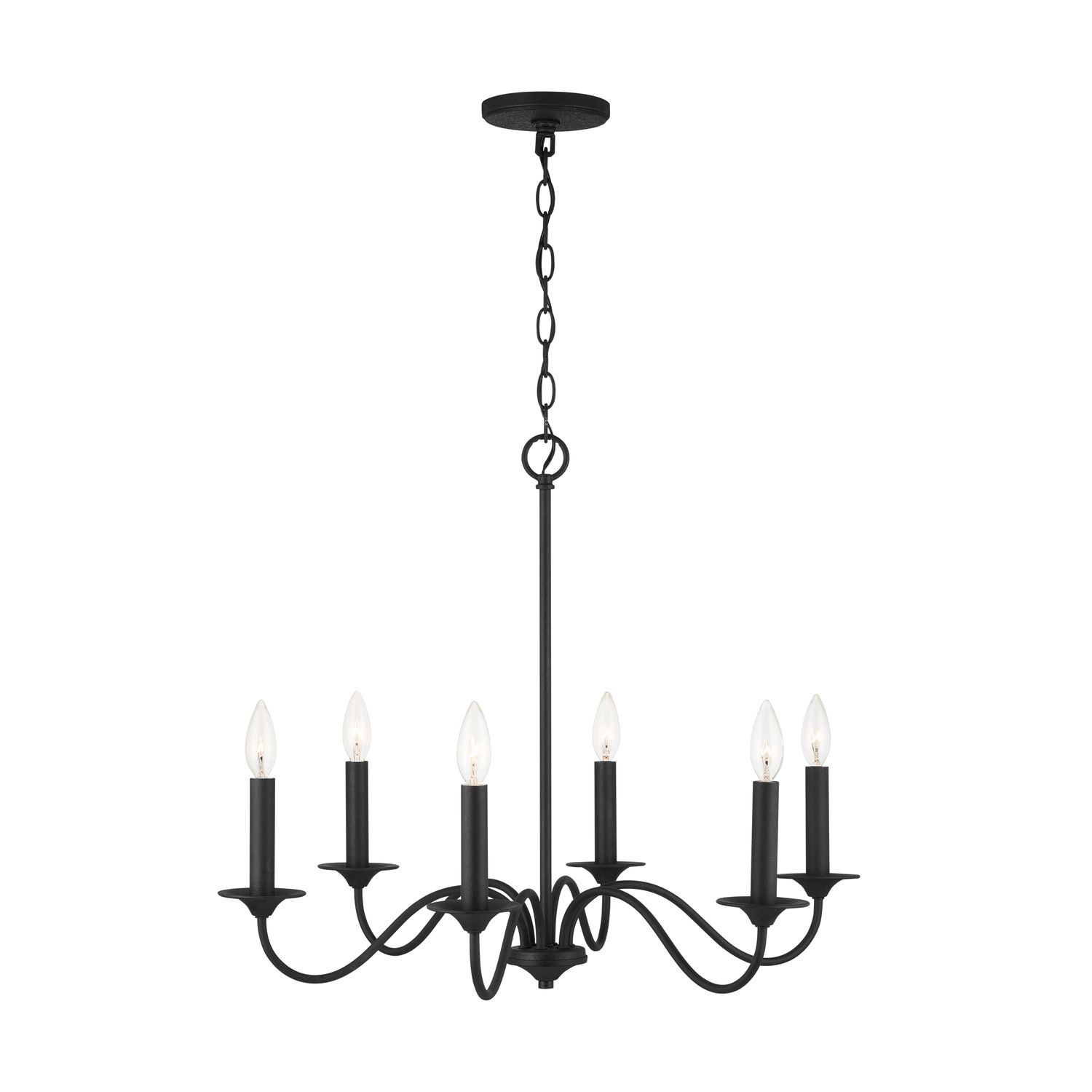 Capital Lighting Vincent 26" Wide 6-Light Black Iron Chandelier