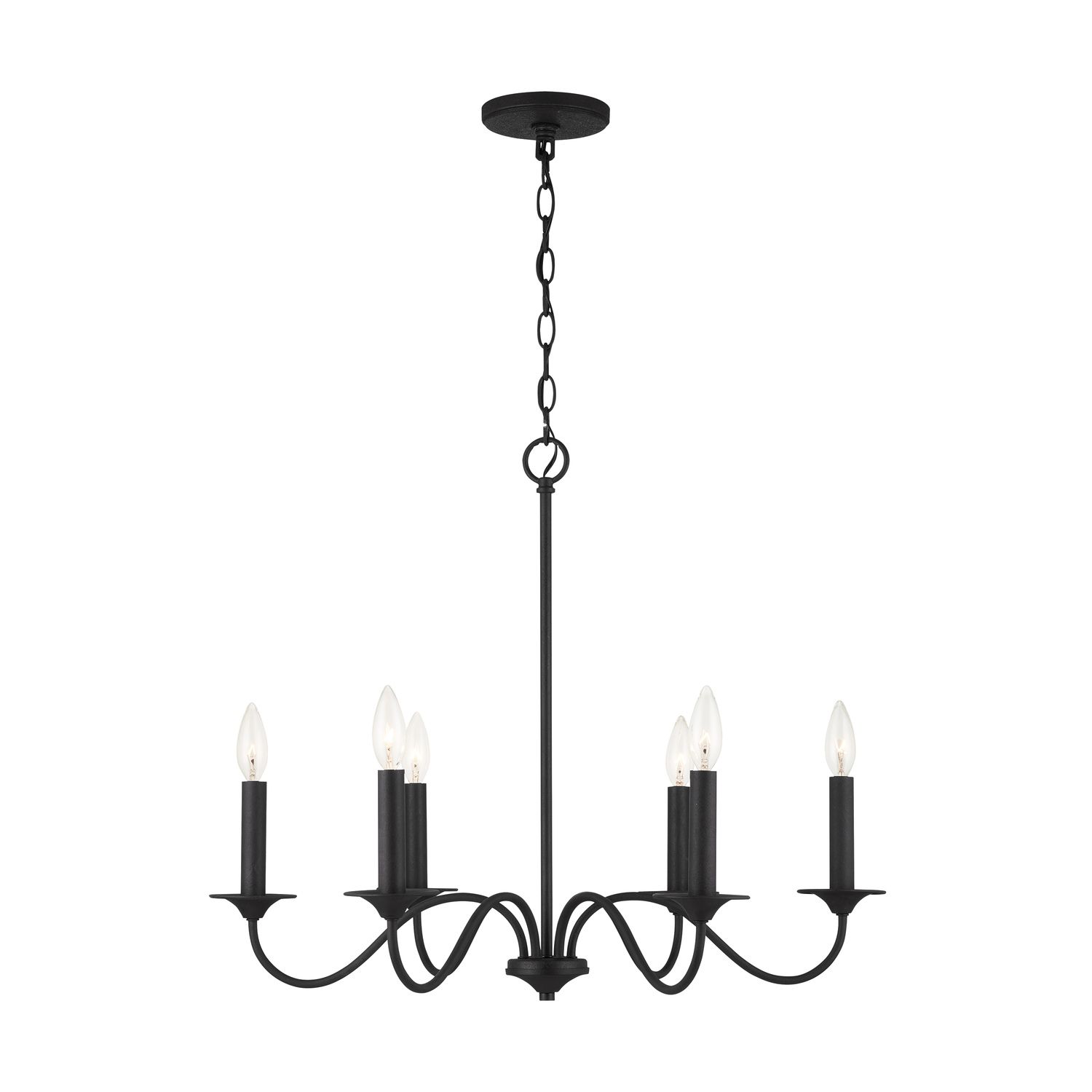 Capital Lighting Vincent 26" Wide 6-Light Black Iron Chandelier