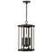 Capital Lighting Walton 4 Light Outdoor Hanging lantern 12" Oiled Bron