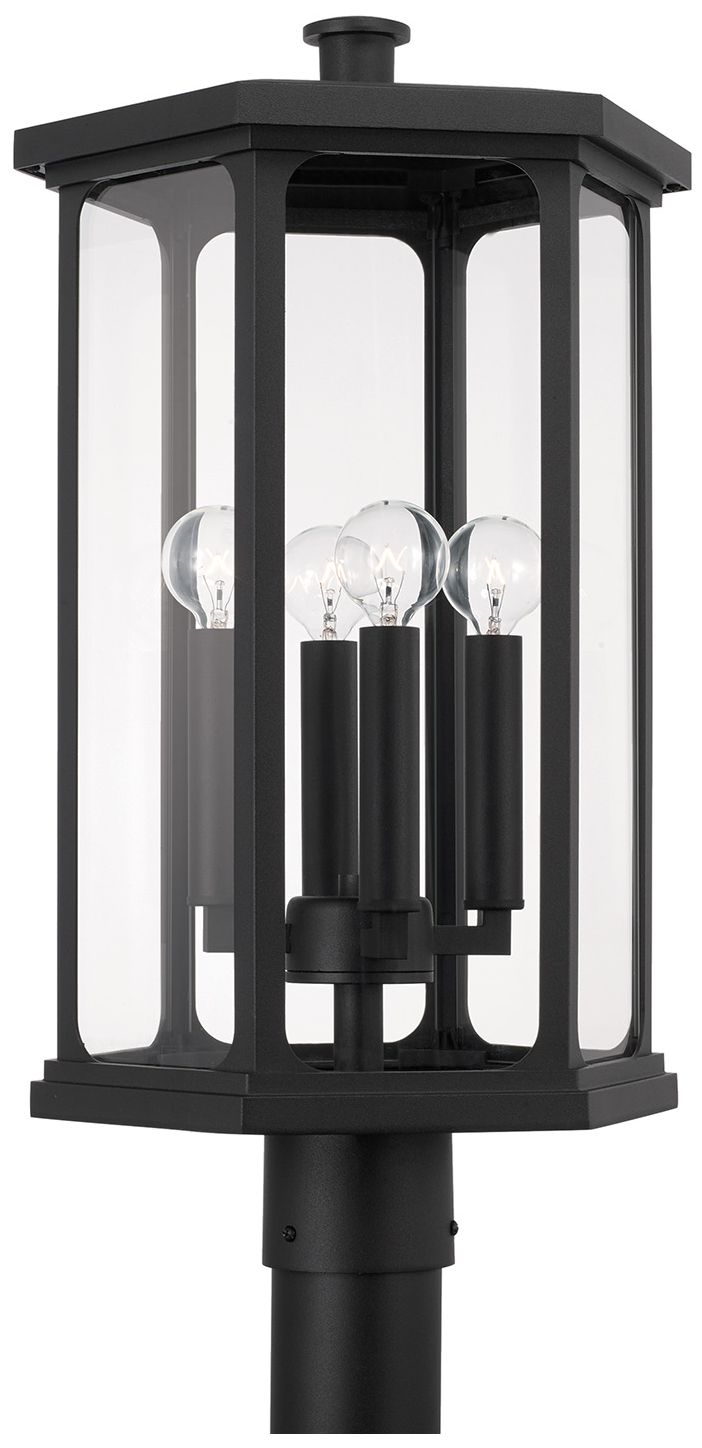 Image 2 Capital Lighting Walton 4 Light Outdoor Post lantern 12" Black