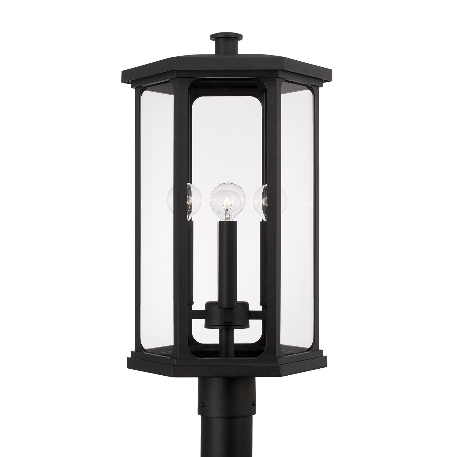 Image 4 Capital Lighting Walton 4 Light Outdoor Post lantern 12" Black more views