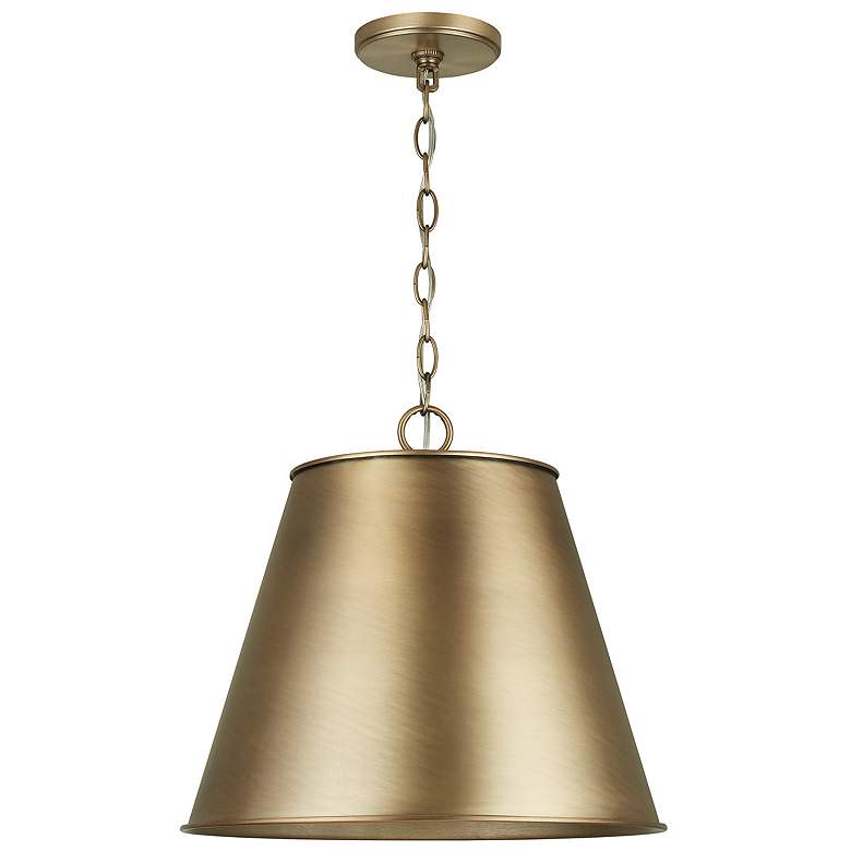 Image 2 Capital Lighting Welker 1 Light Pendant Aged Brass