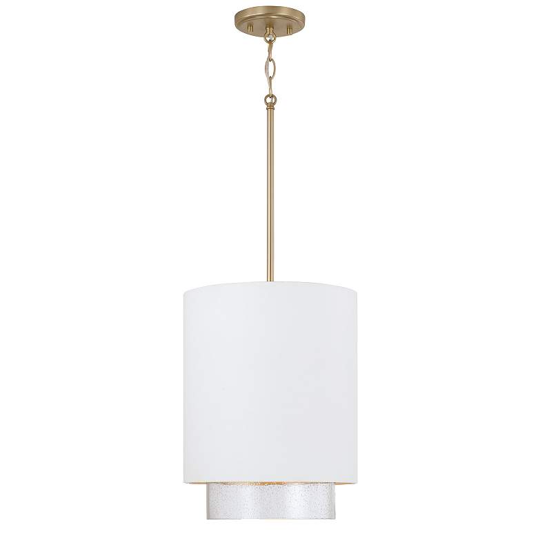 Image 1 Capital Lighting Weller 1 Light Pendant 11.5" Matte Brass and White