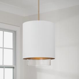Capital Lighting Weller 1 Light Pendant 11.5" Matte Brass and White Capital Lighting Weller 1 Light Pendant 11.5" Matte Brass and White