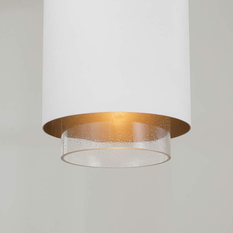 Image 5 Capital Lighting Weller 1 Light Pendant 11.5" Matte Brass and White more views
