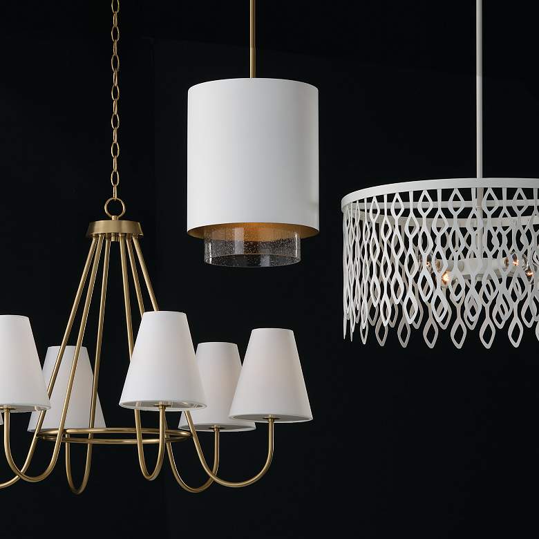 Image 7 Capital Lighting Weller 1 Light Pendant 11.5" Matte Brass and White more views