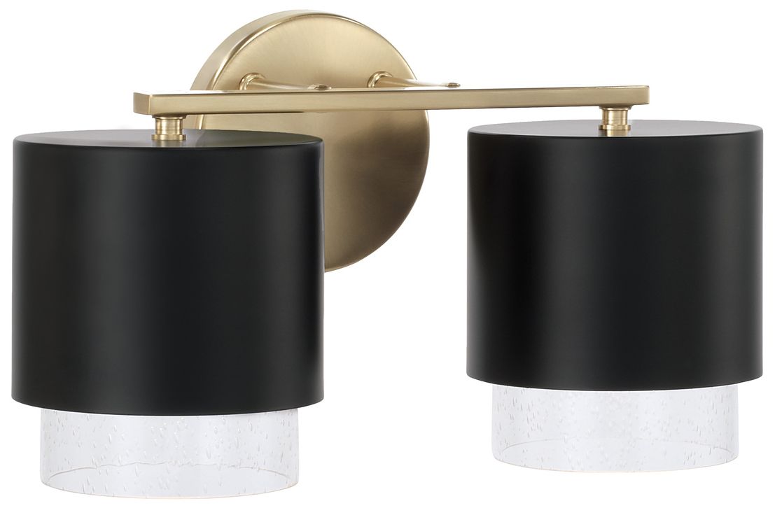 Image 2 Capital Lighting Weller 2 Light Vanity 15" Matte Brass and Black