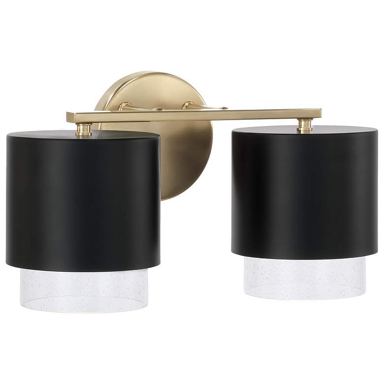 Image 2 Capital Lighting Weller 2 Light Vanity 15" Matte Brass and Black