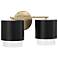 Capital Lighting Weller 2 Light Vanity 15" Matte Brass and Black