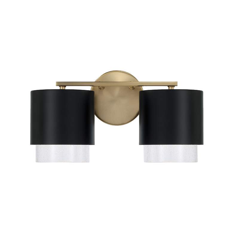 Image 4 Capital Lighting Weller 2 Light Vanity 15" Matte Brass and Black more views