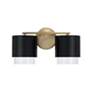 Capital Lighting Weller 2 Light Vanity 15" Matte Brass and Black