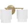 Capital Lighting Weller 2 Light Vanity 15" Matte Brass and White