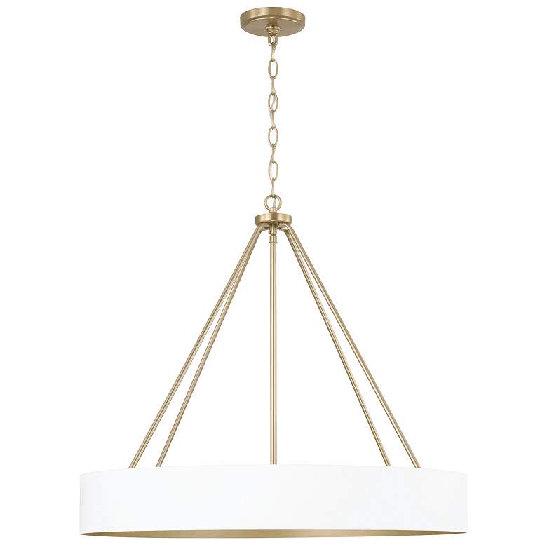 Image 2 Capital Lighting Weller 27 1/2" Brass and White 4-Light Chandelier