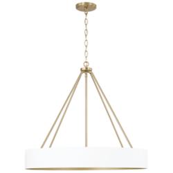 Capital Lighting Weller 27 1/2" Brass and White 4-Light Chandelier