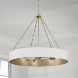 Capital Lighting Weller 27 1/2" Brass and White 4-Light Chandelier Capital Lighting Weller 27 1/2" Brass and White 4-Light Chandelier