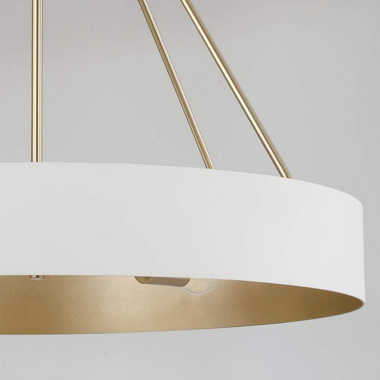 Image 3 Capital Lighting Weller 27 1/2" Brass and White 4-Light Chandelier more views
